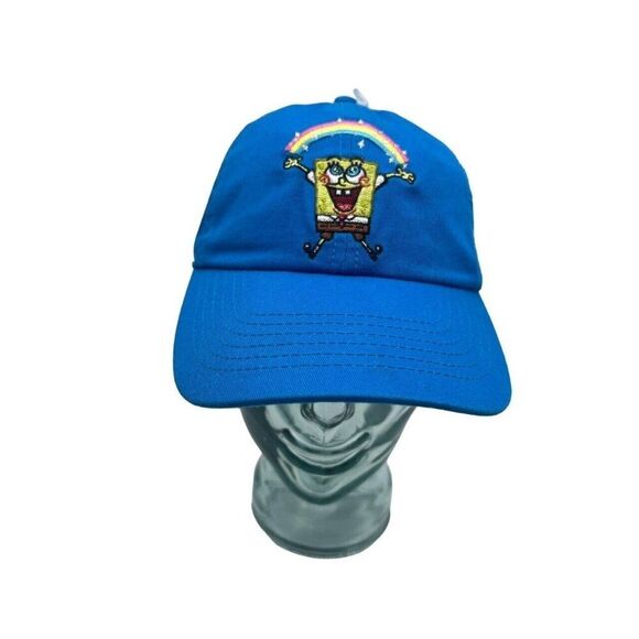 SpongeBob SquarePants Nickelodeon Baseball Hat Cap Blue Unisex Adjustable NEW - Picture 1 of 9